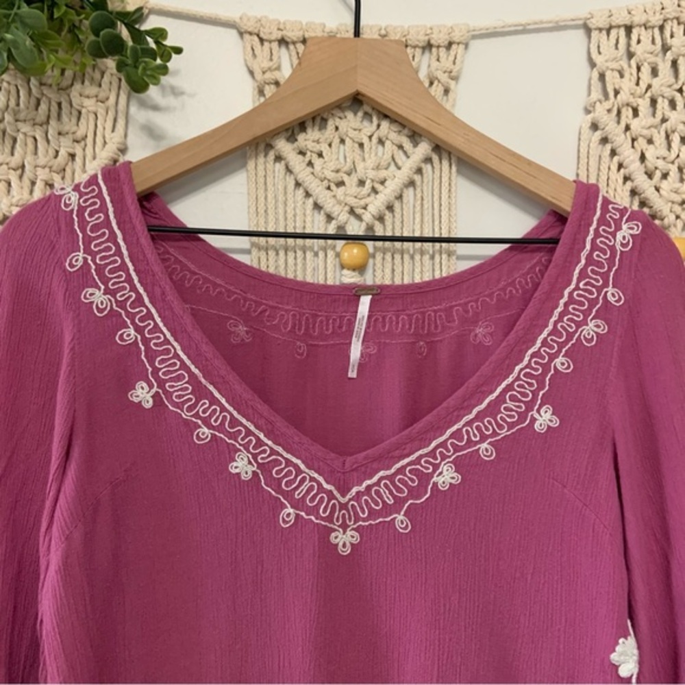 FREE PEOPLE Skyfall Embroidered Dress Purple Size Small - Picture 4 of 13